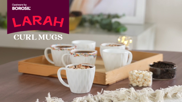 Buy Larah by BOROSIL Curl Opalware Cup, Set of 6 Tea/Coffee Cups